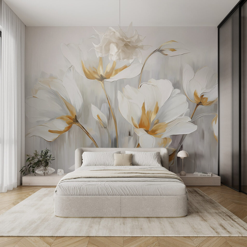 Painting of white flowers