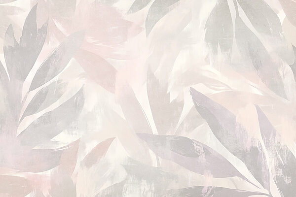 White and pink background with leaves