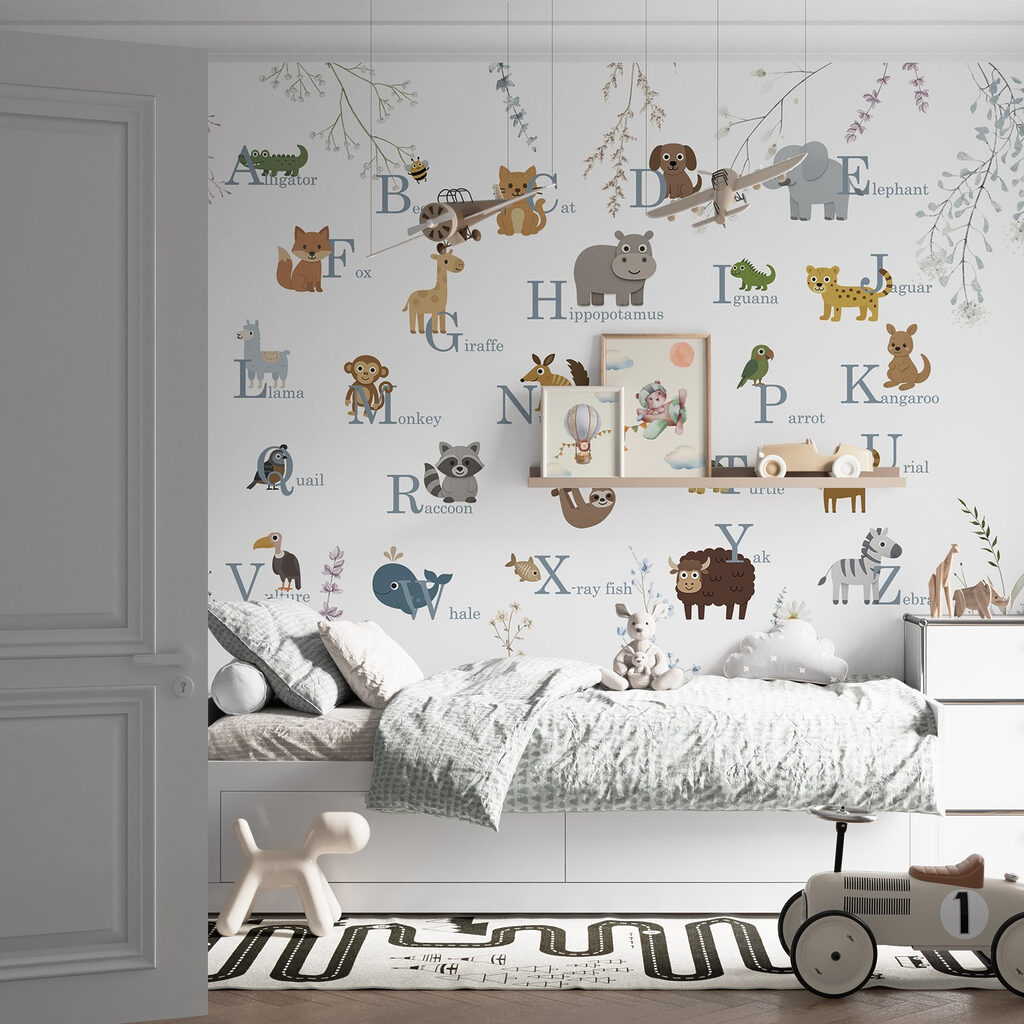 Group of animals with letters