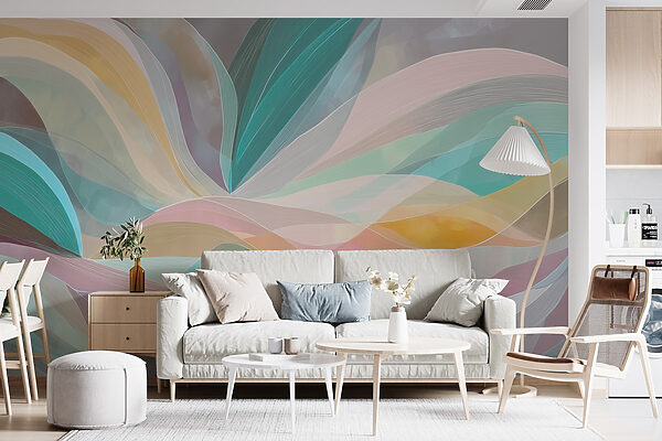 Ταπετσαρίες Πολύχρωμες στροβιλώδεις γραμμές