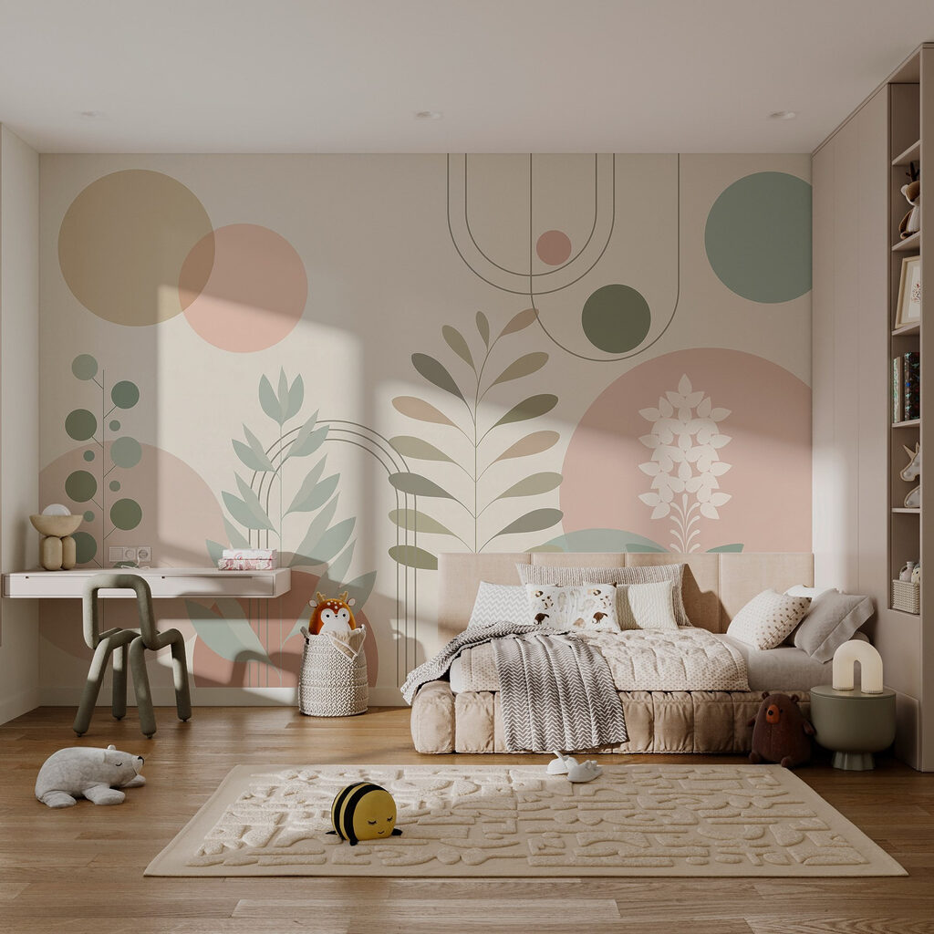 Αφηρημένο βοτανικό σχέδιο με απαλά χρώματα