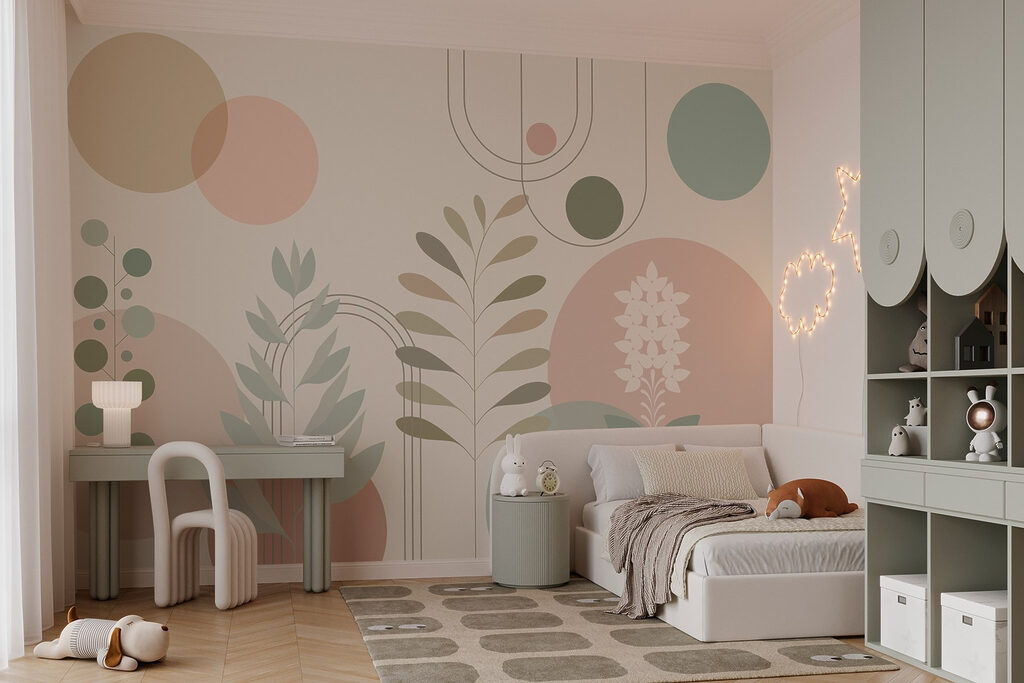 Αφηρημένο βοτανικό σχέδιο με απαλά χρώματα