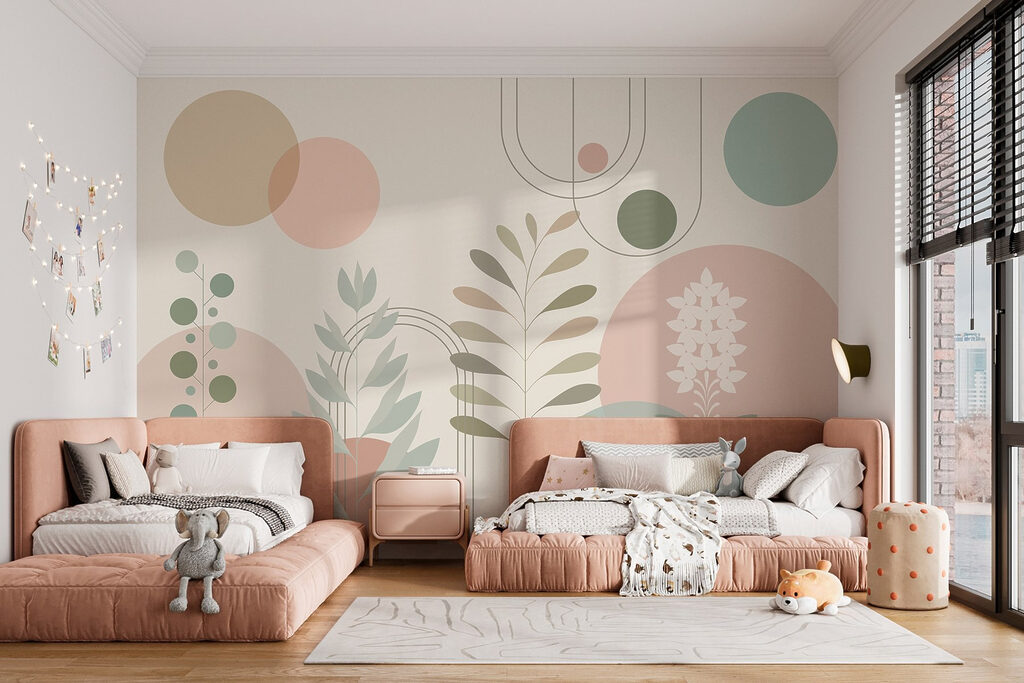 Αφηρημένο βοτανικό σχέδιο με απαλά χρώματα