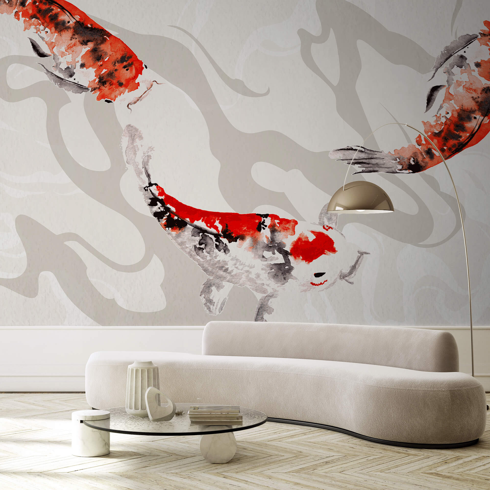 Ζωγραφική των ψαριών που κολυμπούν