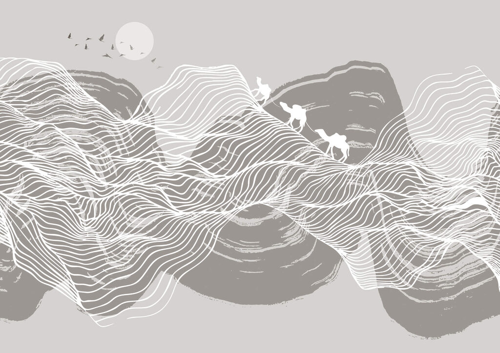 White lines on a gray background