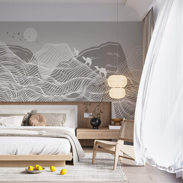 Λευκές γραμμές σε γκρι φόντο