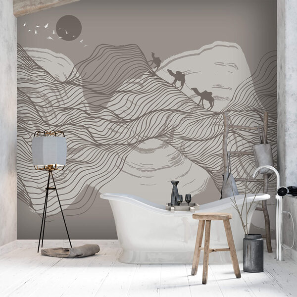 Σχέδιο ενός τοπίου στην έρημο