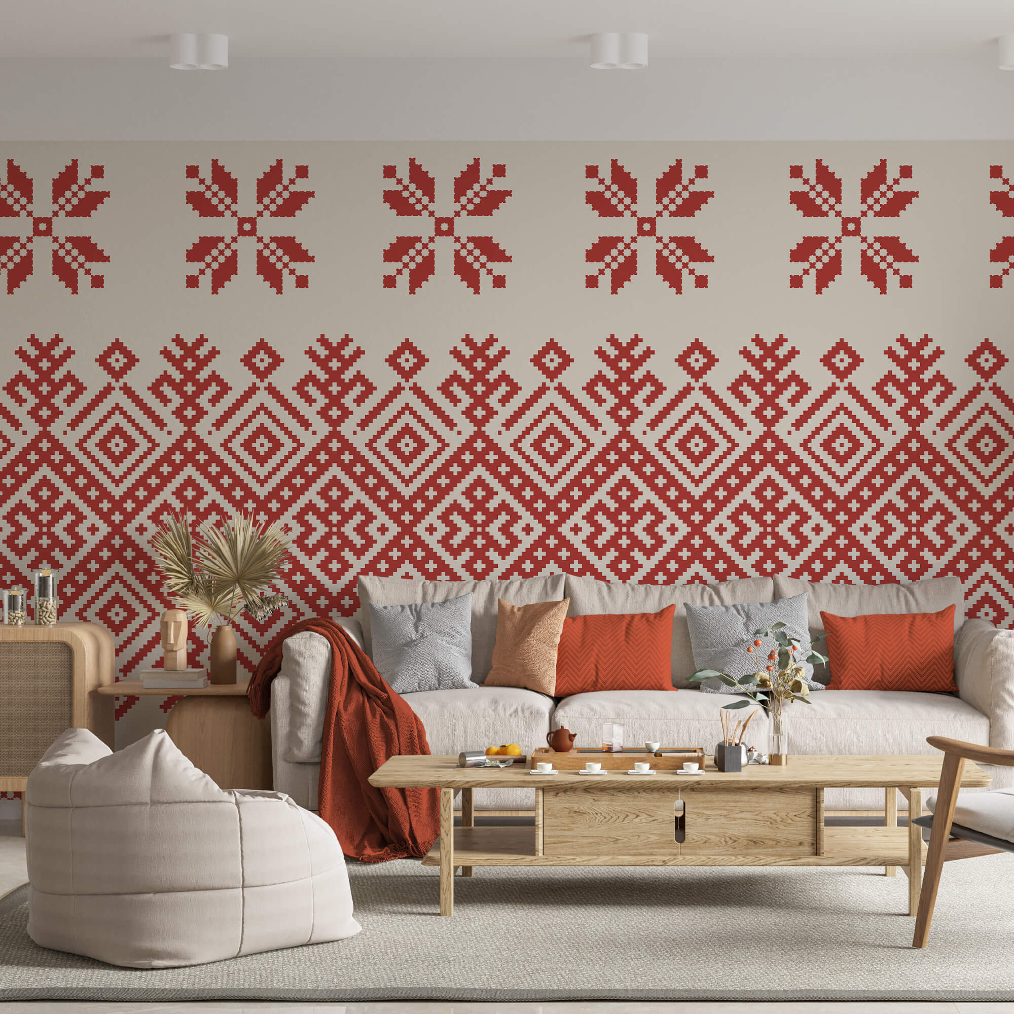 Κόκκινο και λευκό μοτίβο