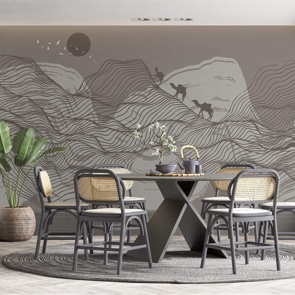 Ταπετσαρίες Σχέδιο ενός τοπίου στην έρημο