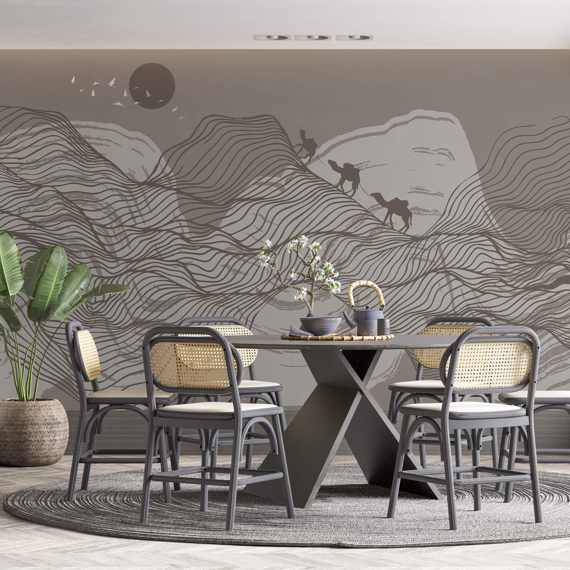 Σχέδιο ενός τοπίου στην έρημο