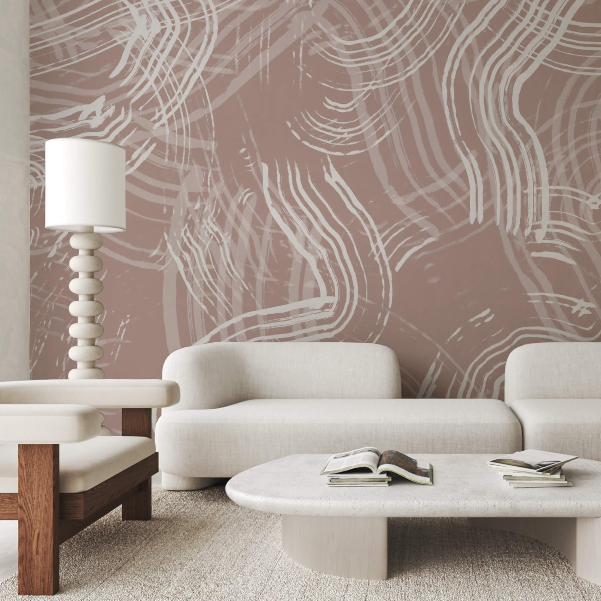 Λευκές γραμμές σε ροζ φόντο