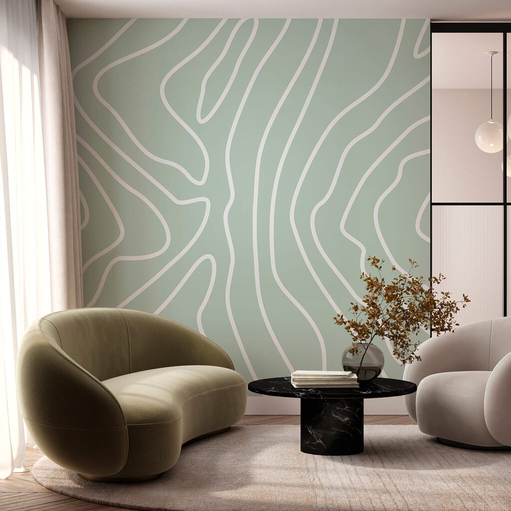 Λευκές γραμμές σε ανοιχτό πράσινο φόντο