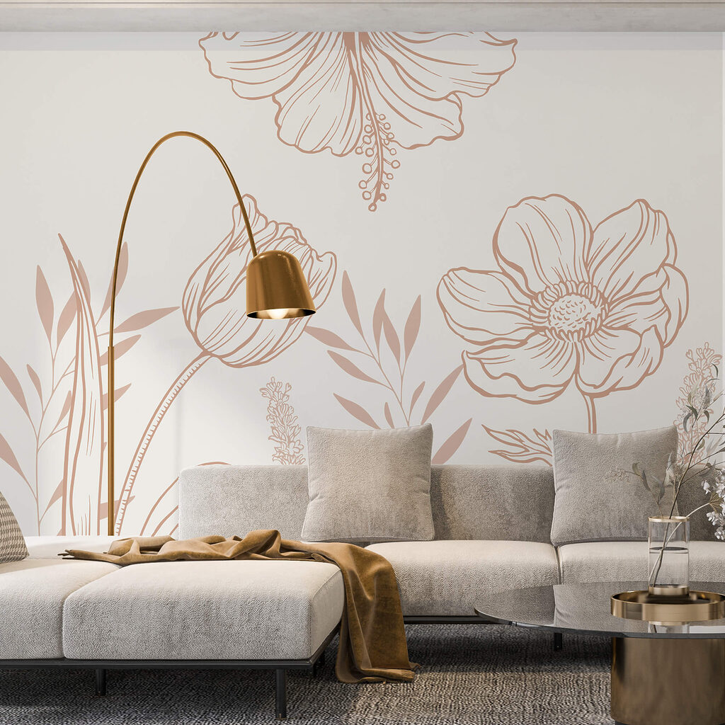 Ντελικάτο floral σχέδιο γραμμής τέχνης