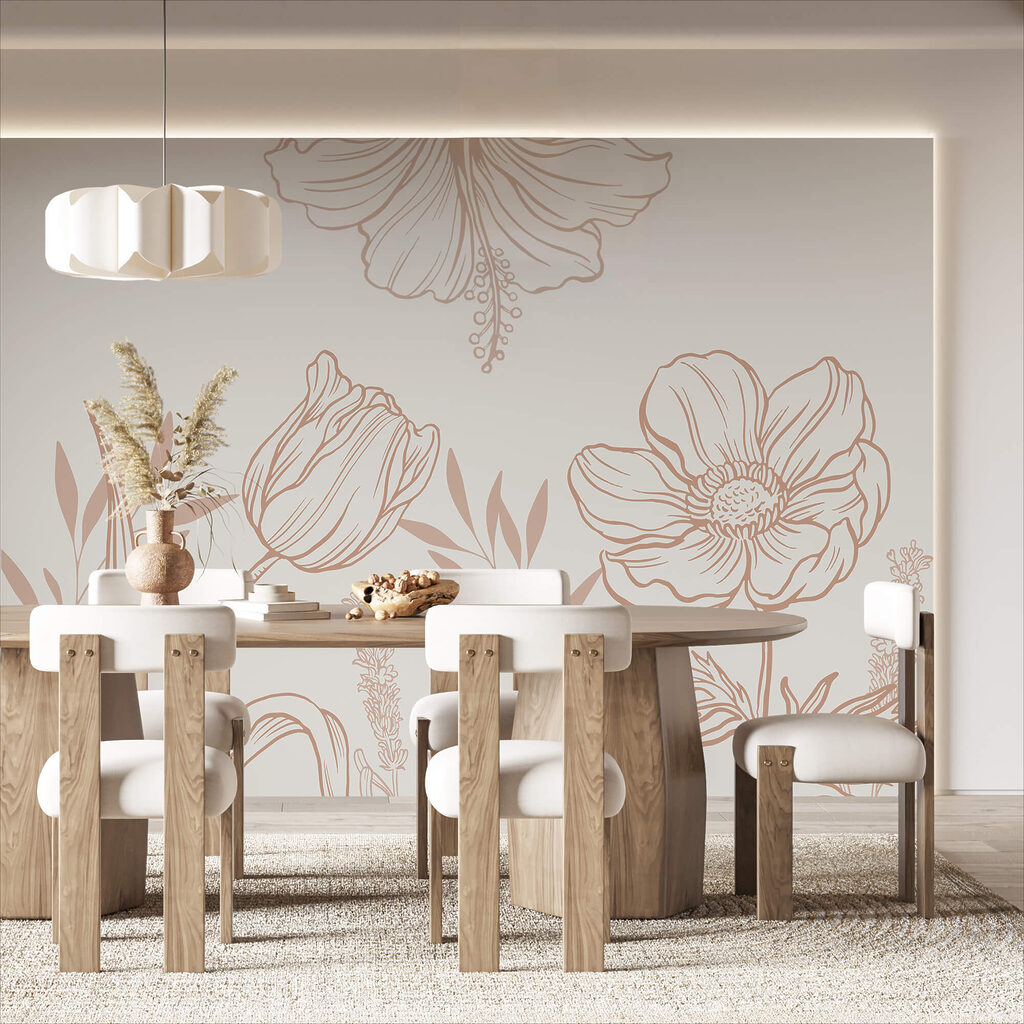 Ντελικάτο floral σχέδιο γραμμής τέχνης