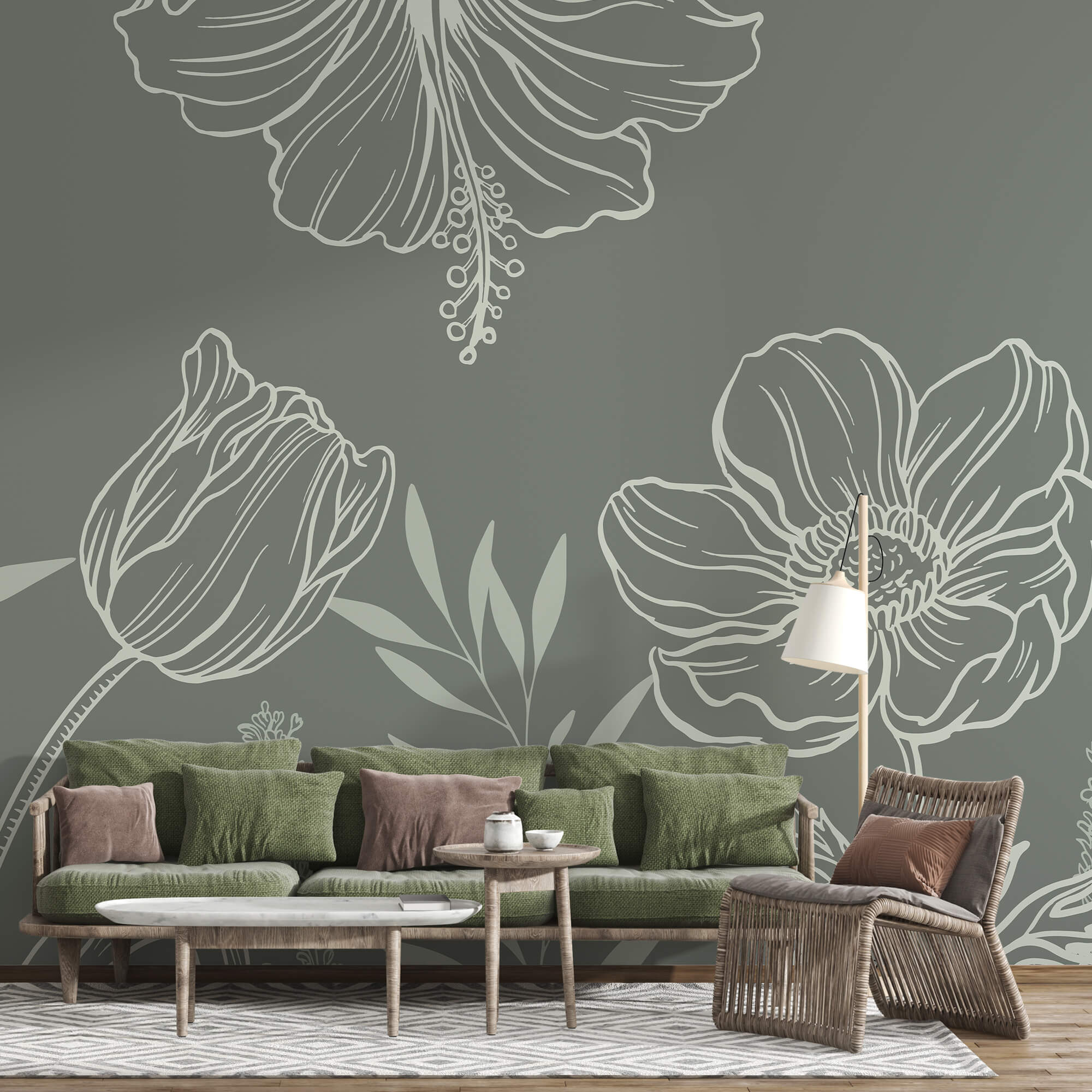 Μαλακά άνθη σε σιωπηλό φόντο