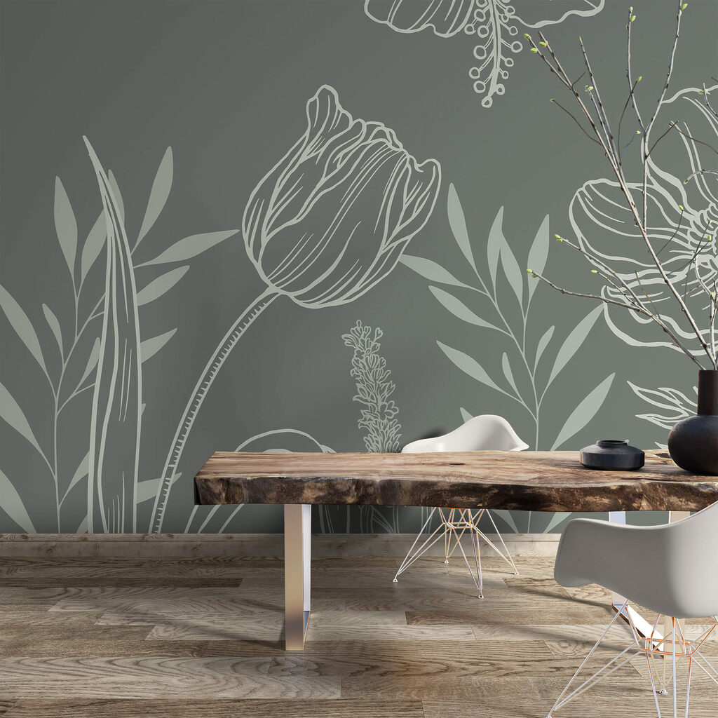 Μαλακά άνθη σε σιωπηλό φόντο