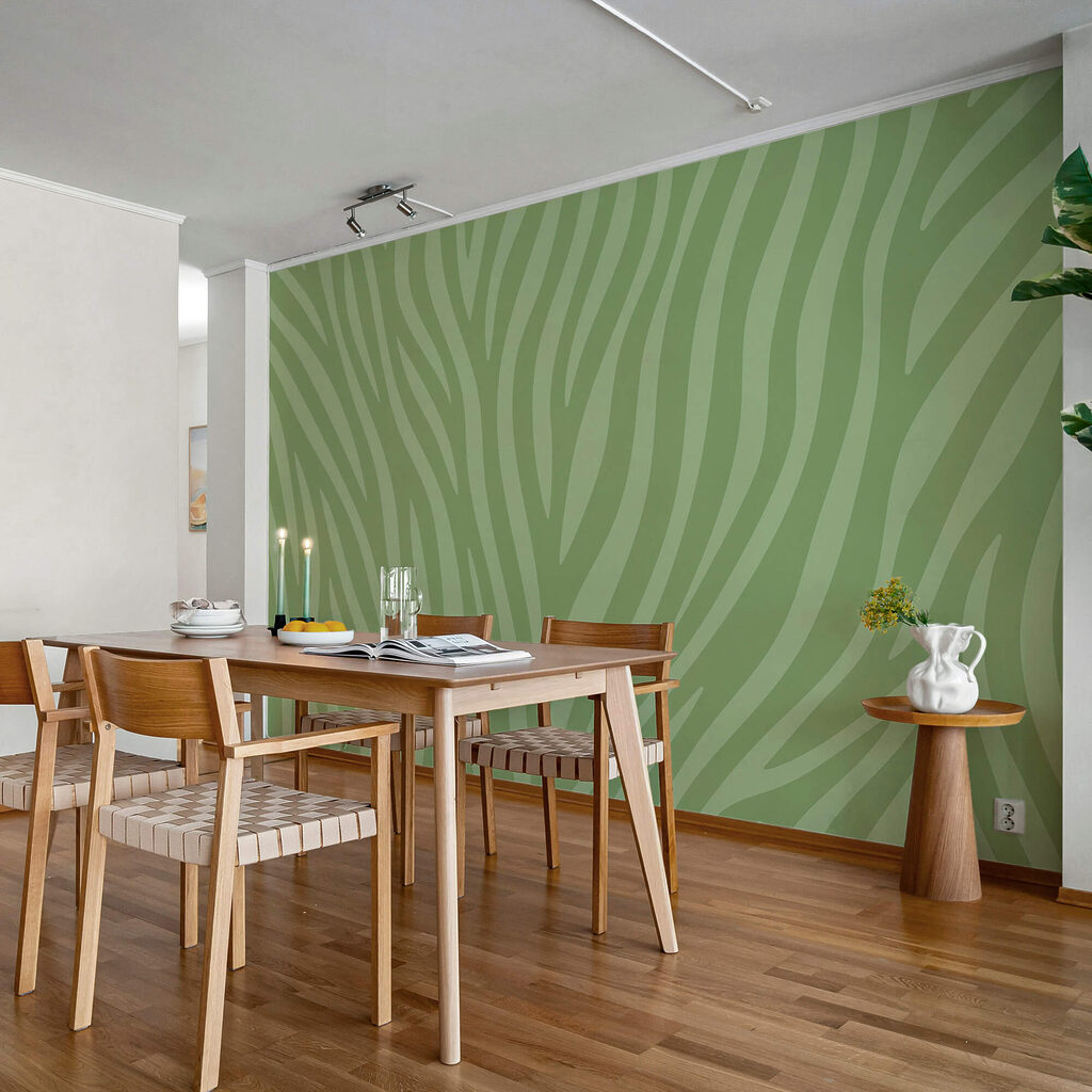 Πράσινο και λευκό ζέβρα print