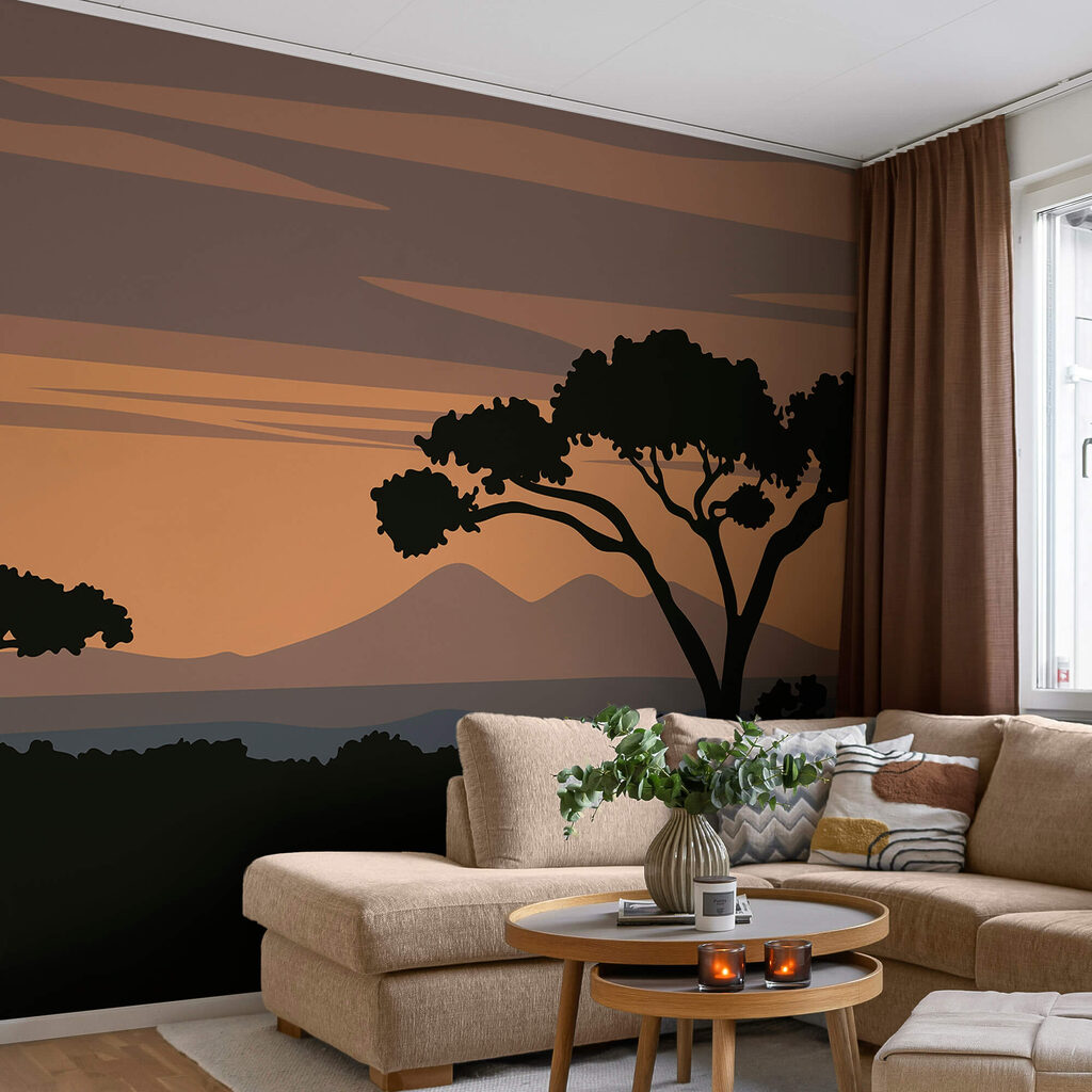 Δέντρο με βουνά στο φόντο