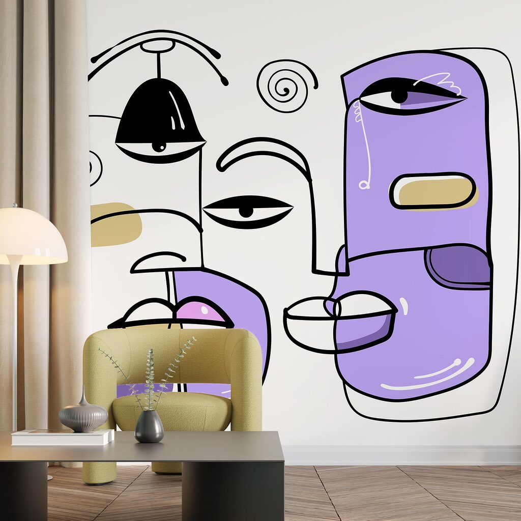 Ομάδα προσώπων σχεδιασμένων σε διαφορετικά χρώματα