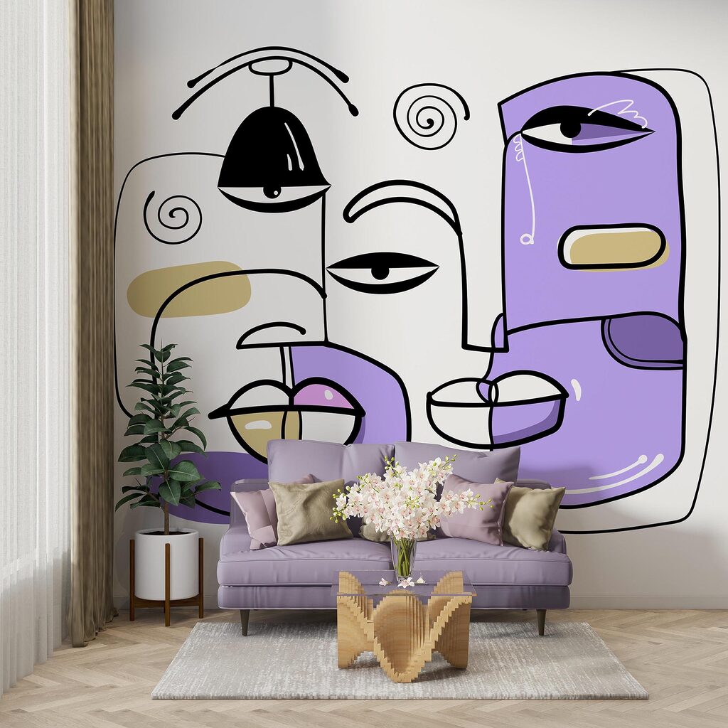 Ομάδα προσώπων σχεδιασμένων σε διαφορετικά χρώματα