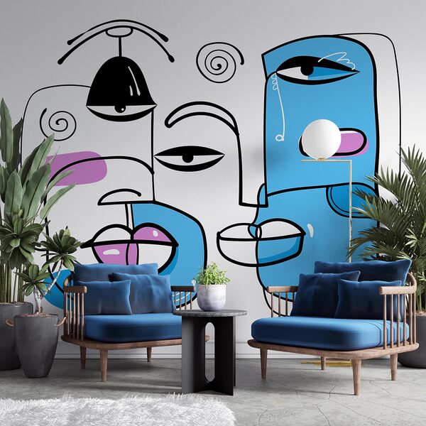 Ομάδα προσώπων σε λευκό φόντο