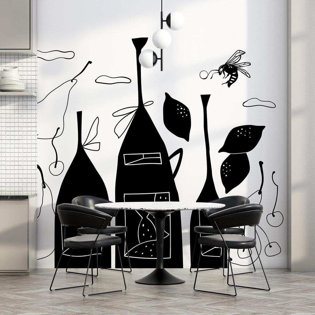 Ασπρόμαυρο σχέδιο μπουκαλιών