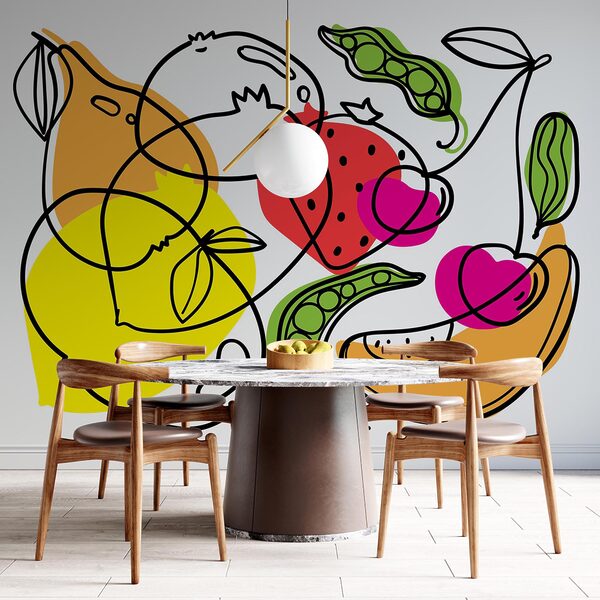 Ζωγραφική διαφόρων φρούτων και λαχανικών