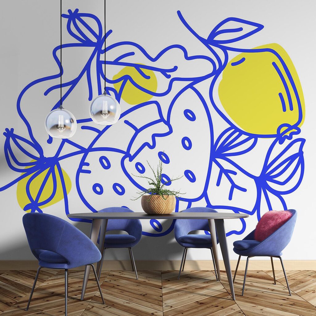 Σχέδιο φρούτων και φύλλων