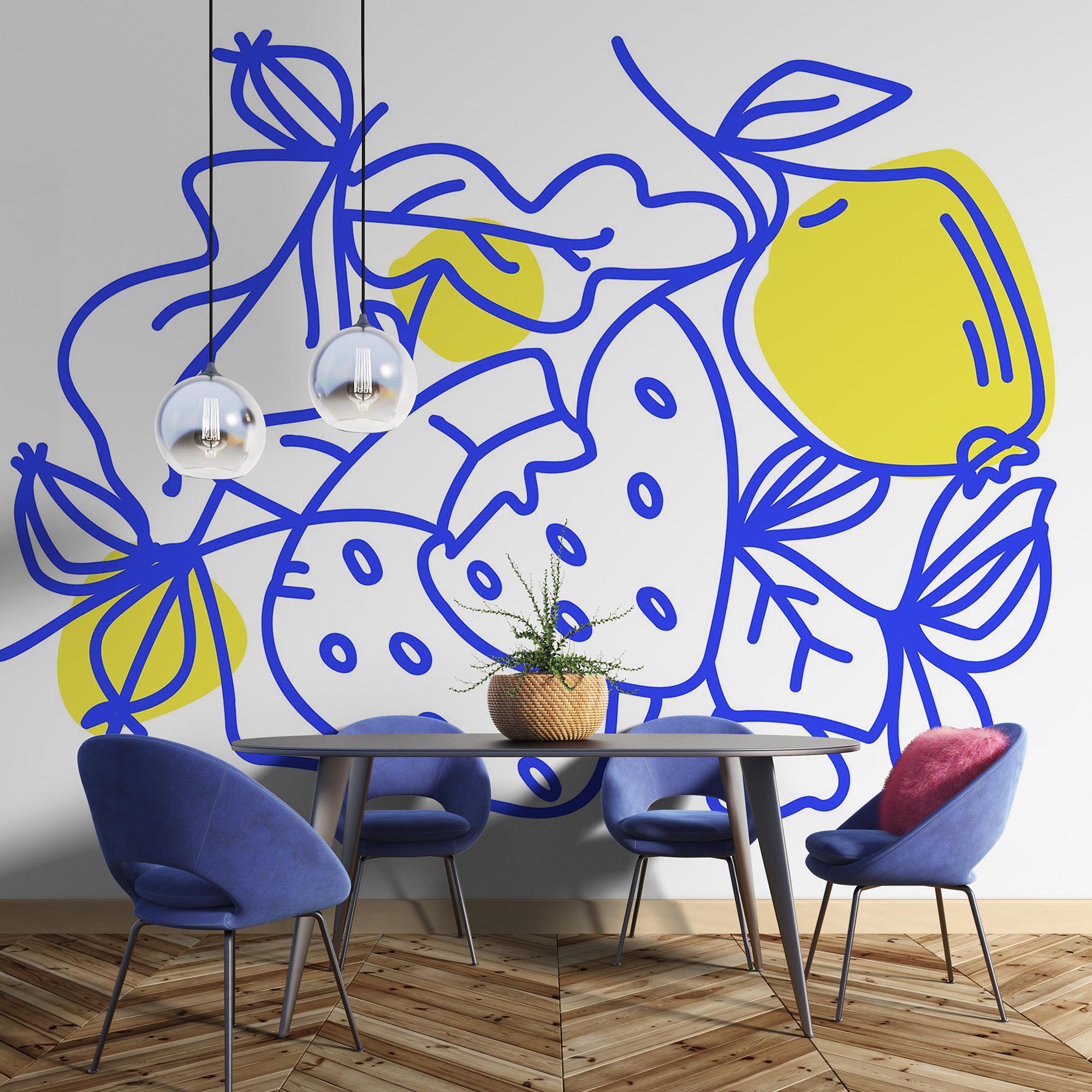 Σχέδιο φρούτων και φύλλων