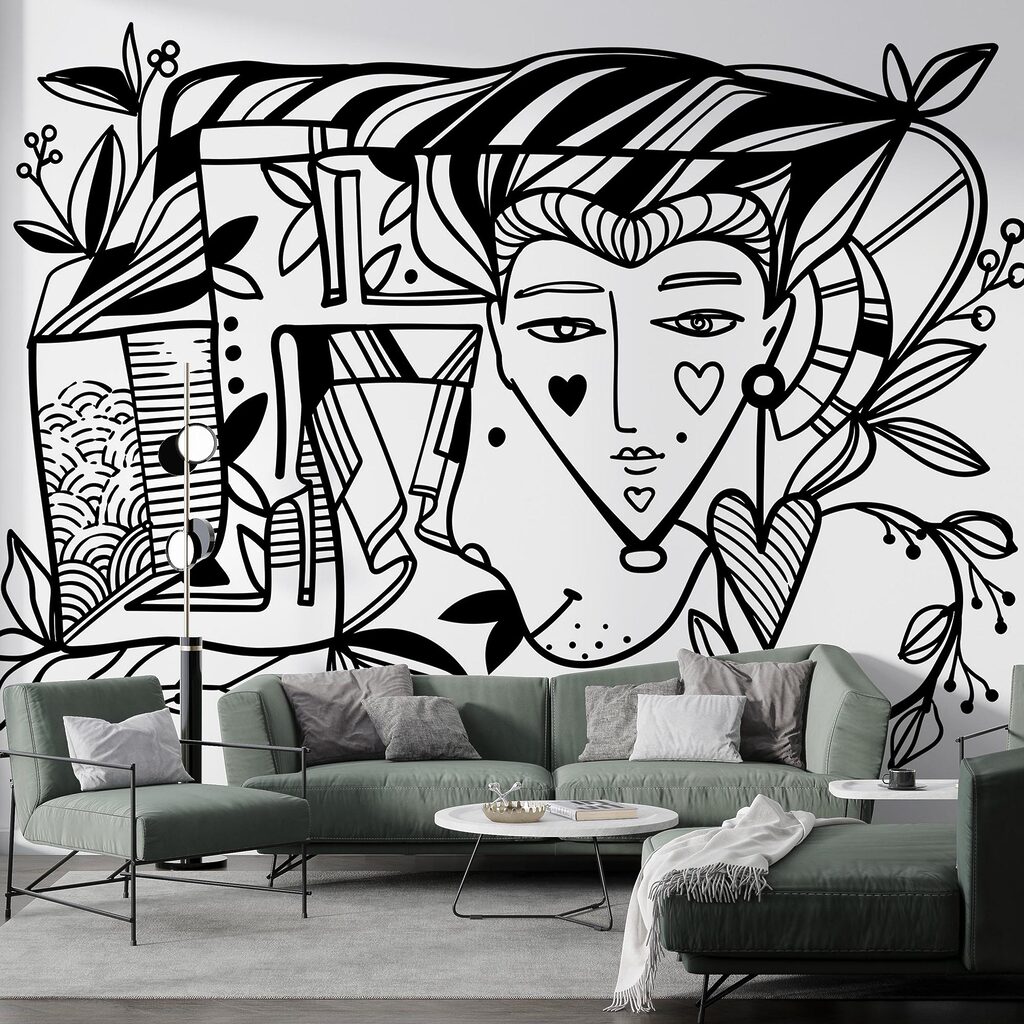 Ασπρόμαυρο σχέδιο ενός προσώπου’s πρόσωπο