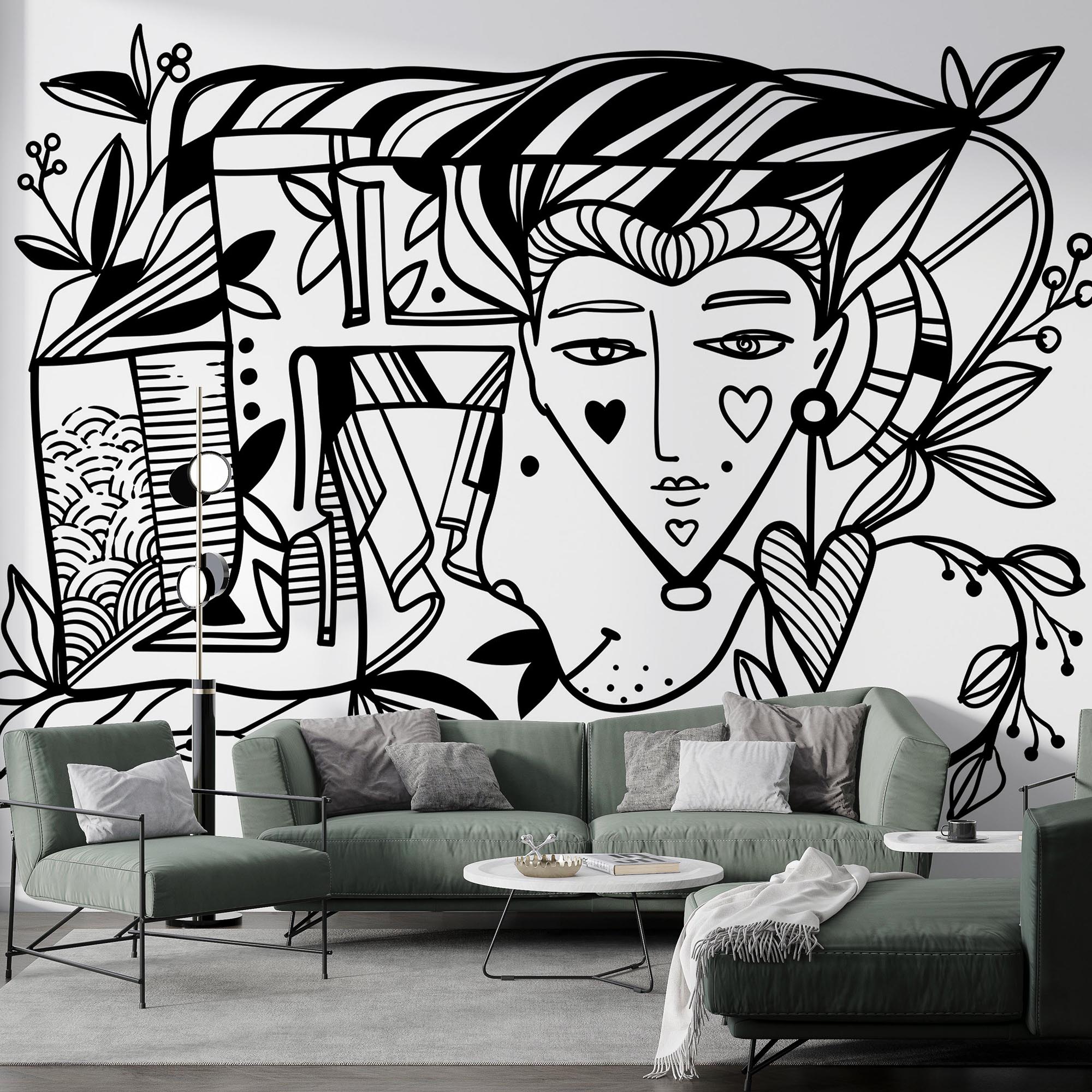 Ασπρόμαυρο σχέδιο ενός προσώπου’s πρόσωπο