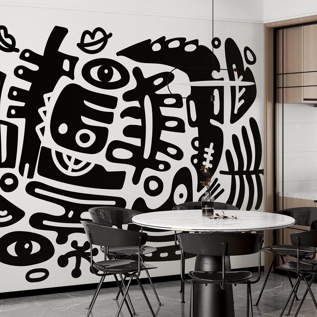 Ασπρόμαυρο σχέδιο διαφόρων σχημάτων