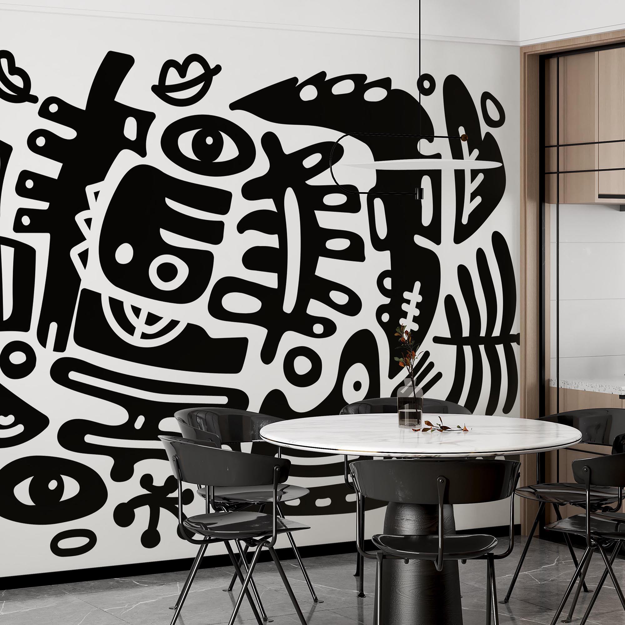 Ασπρόμαυρο σχέδιο διαφόρων σχημάτων