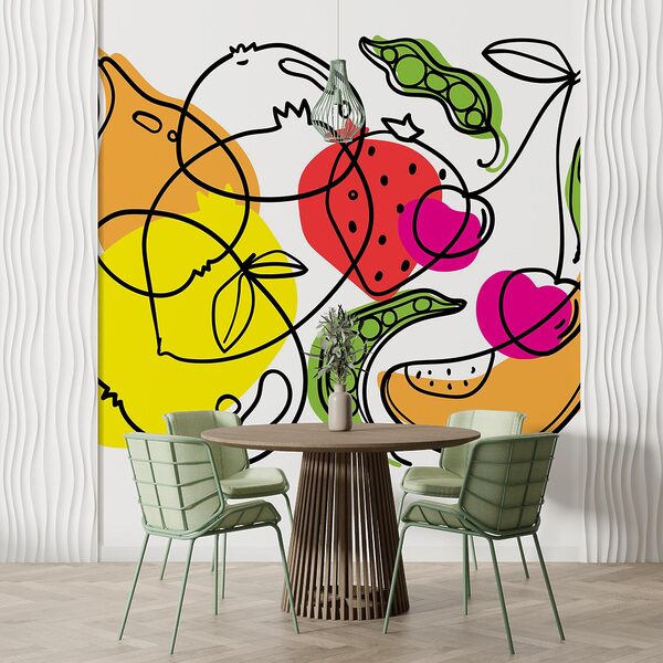 Ζωγραφική διαφόρων φρούτων και λαχανικών