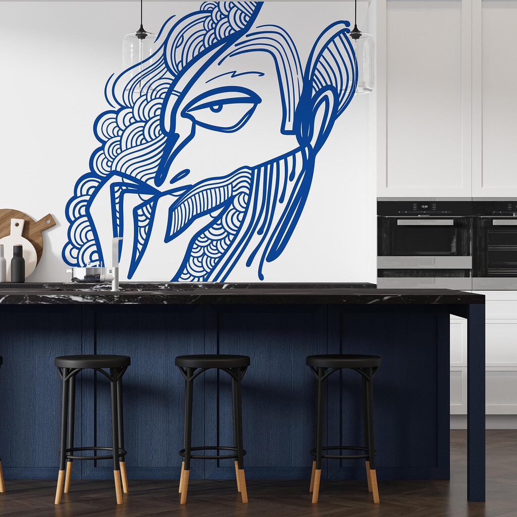 Σχέδιο ενός άνδρα με το χέρι στο στόμα