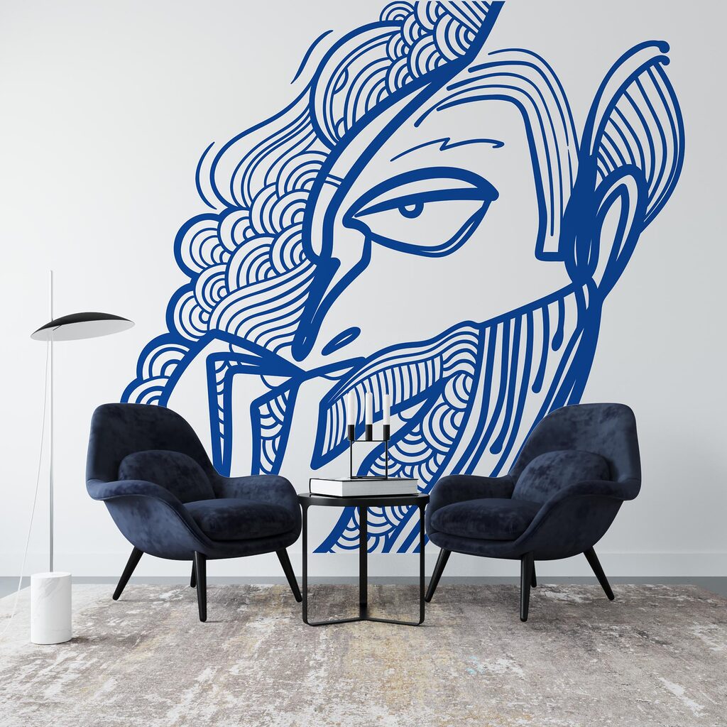 Σχέδιο ενός άνδρα με το χέρι στο στόμα