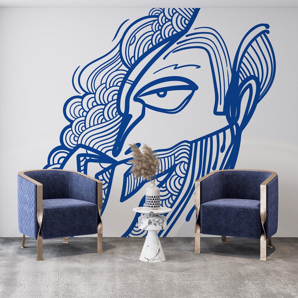 Σχέδιο ενός άνδρα με το χέρι στο στόμα