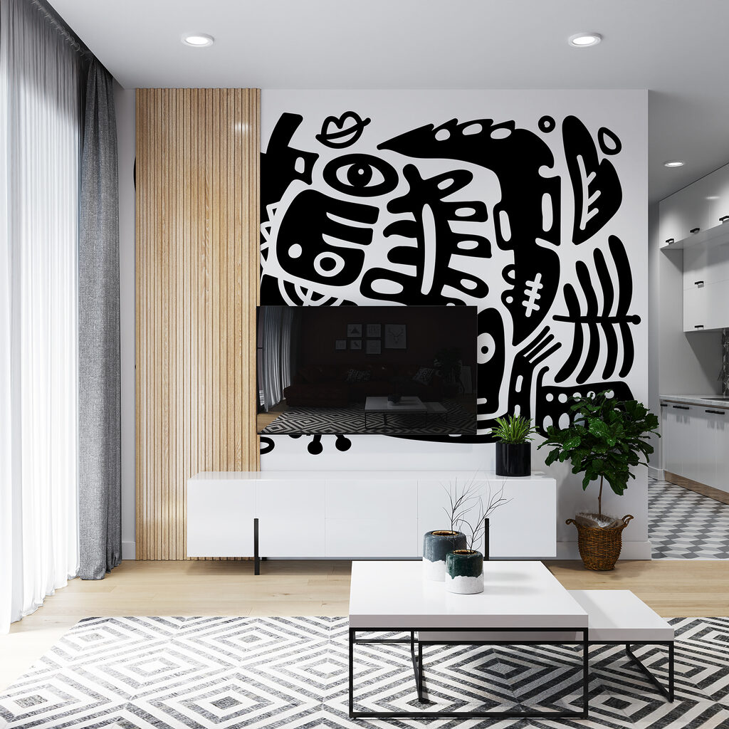 Ασπρόμαυρο σχέδιο διαφόρων σχημάτων