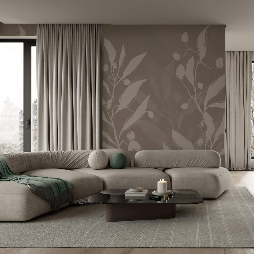 Απαλό βοτανικό σχέδιο σε ουδέτερο φόντο