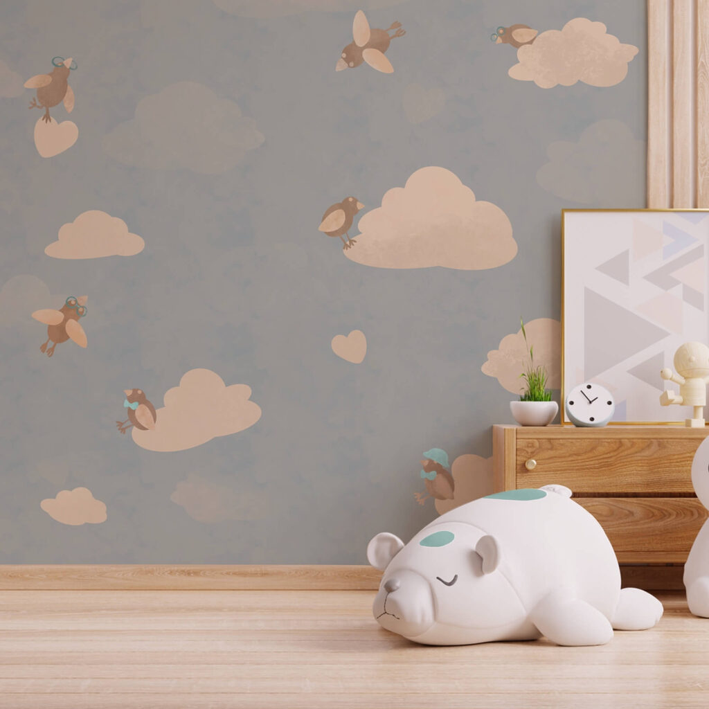 Μοτίβο πουλιών που πετούν στον ουρανό