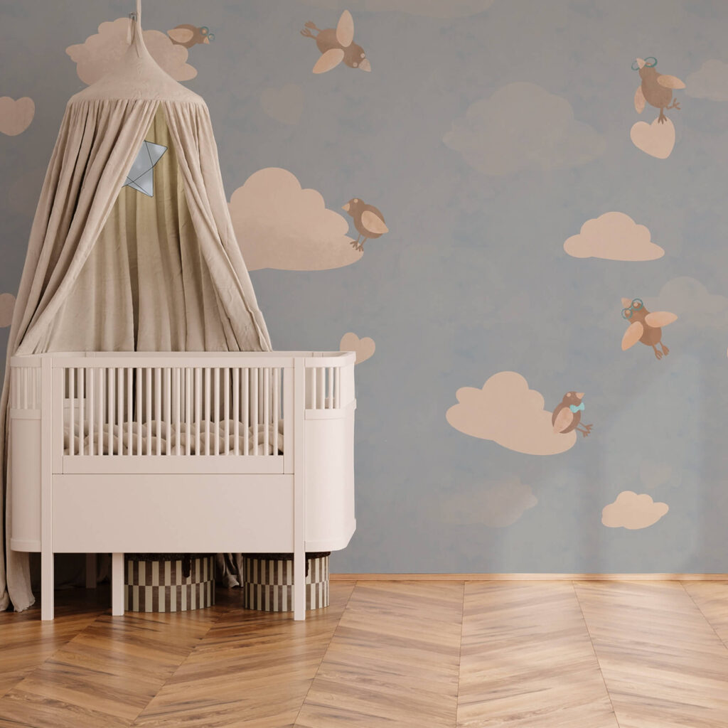 Μοτίβο πουλιών που πετούν στον ουρανό