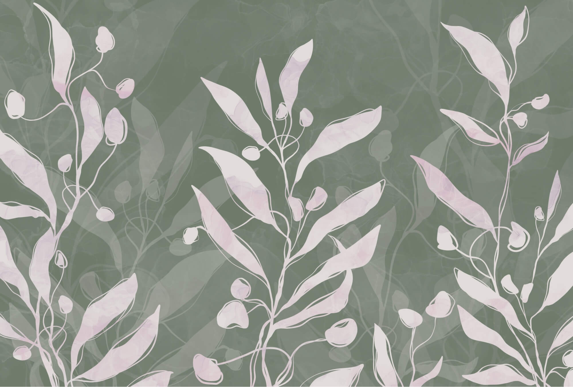 Delicate leaves on a muted background