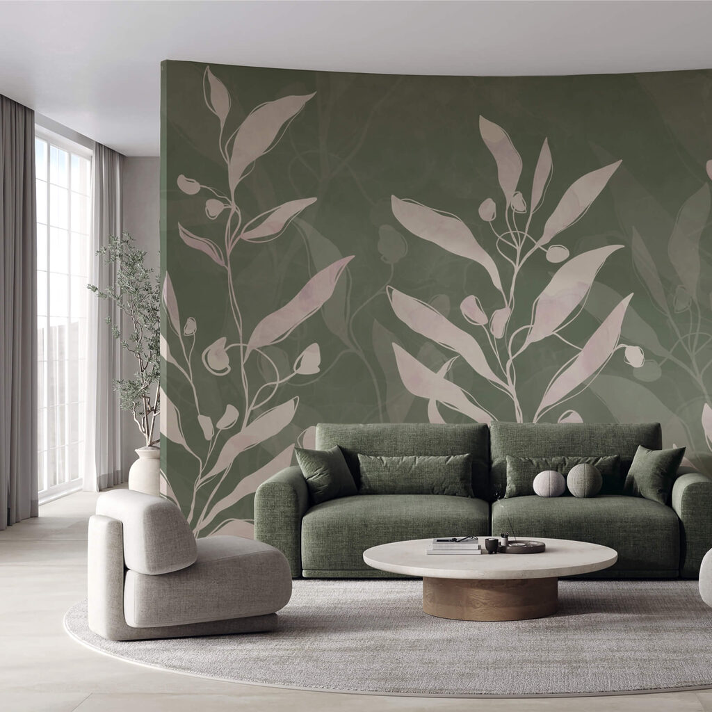 Ντελικάτα φύλλα σε σιωπηλό φόντο