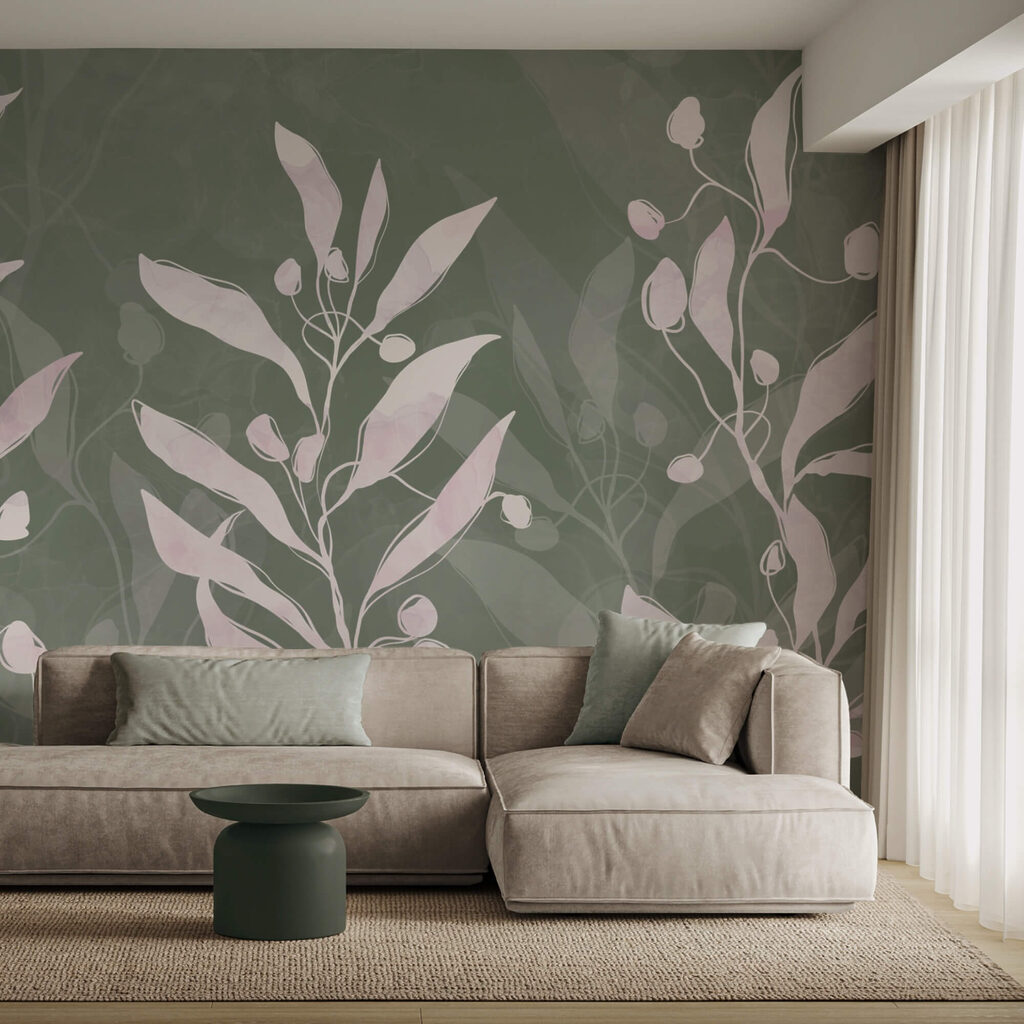 Ντελικάτα φύλλα σε σιωπηλό φόντο