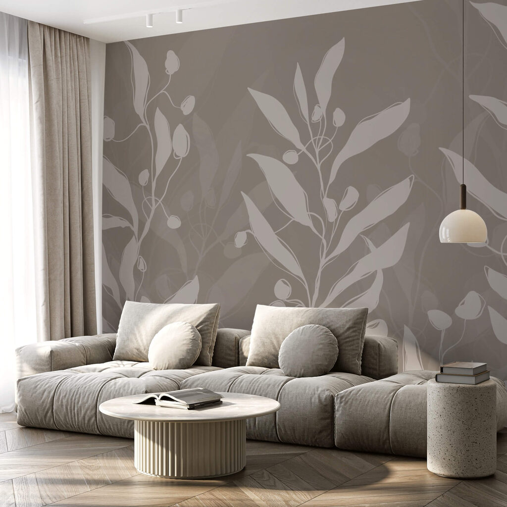 Απαλό βοτανικό σχέδιο σε ουδέτερο φόντο