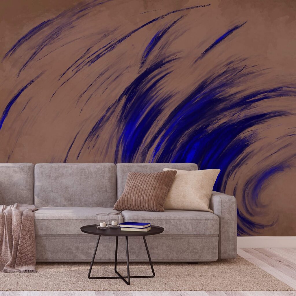 Μπλε στροβίλους σε καφέ φόντο