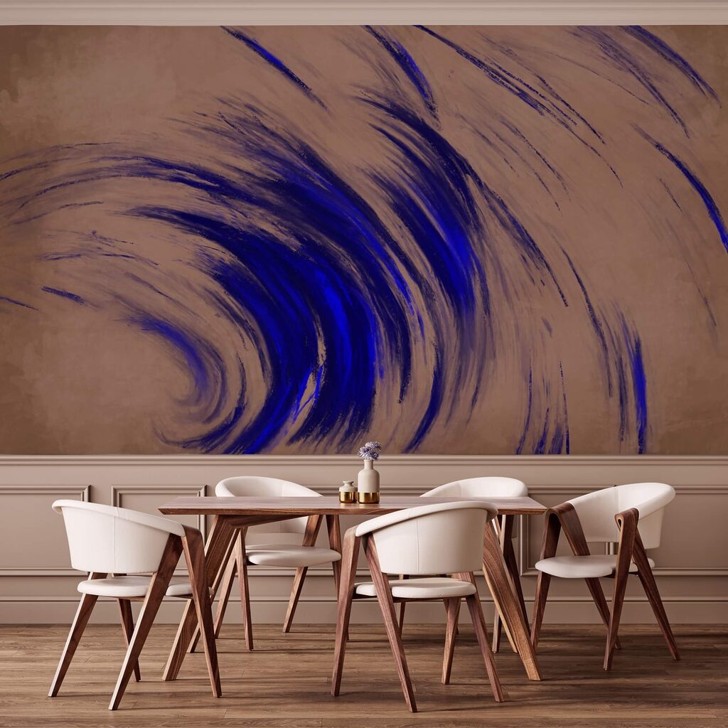 Μπλε στροβίλους σε καφέ φόντο