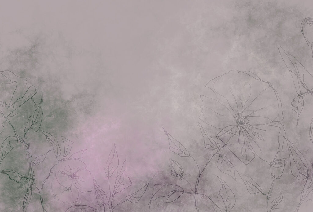 Drawing of flowers on a white surface