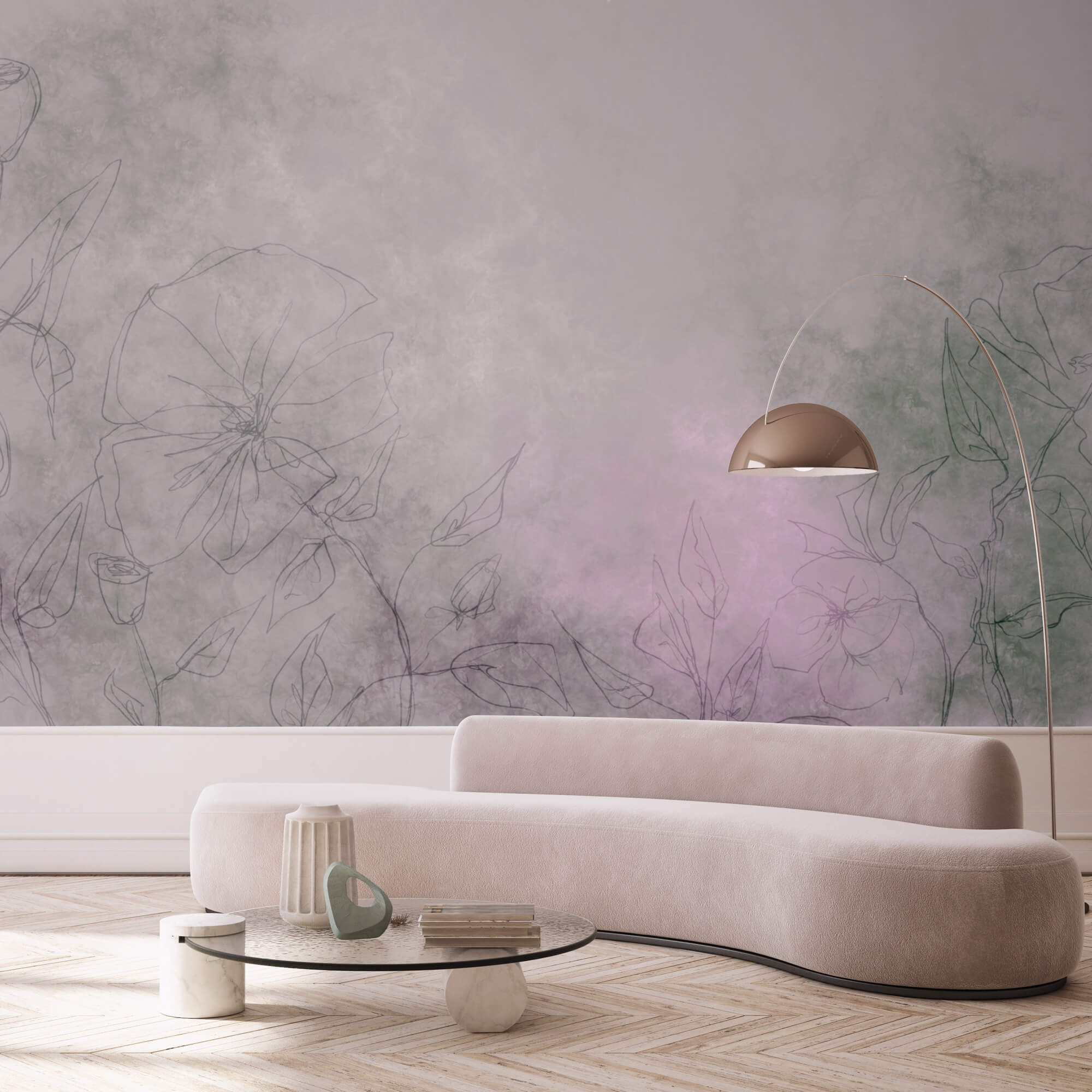 Σχέδιο λουλουδιών σε λευκή επιφάνεια