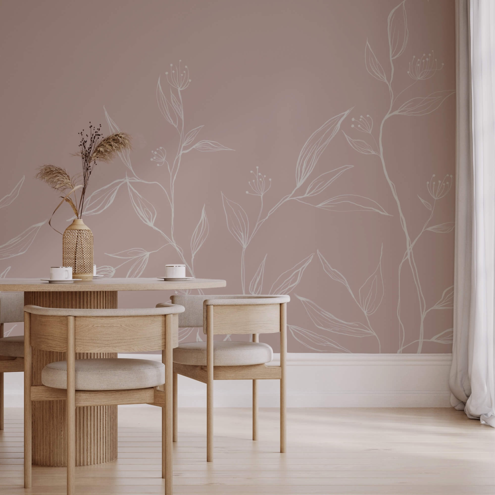 Λεπτά φύλλα σε απαλό παστέλ φόντο